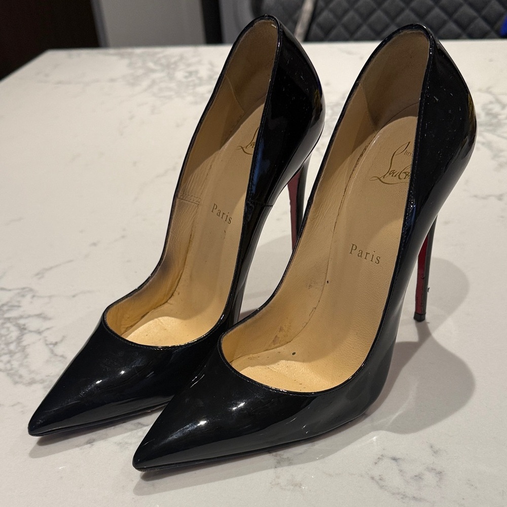 Christian Louboutin Christian Louboutin So Kate Black Patent Leather Stilettos